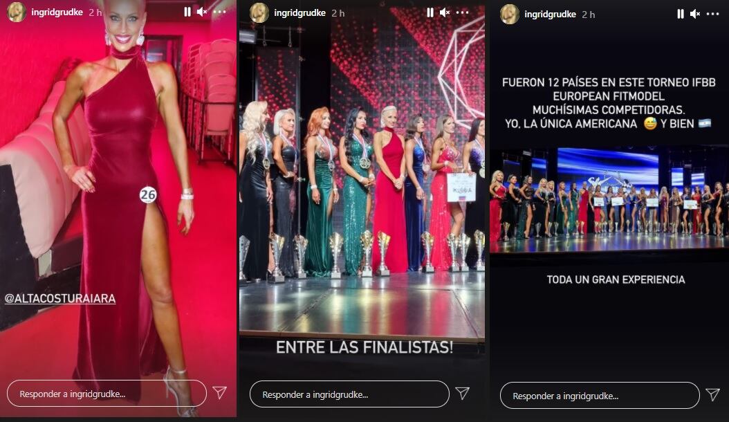 Ingrid Grudke participó del Mundial Fitmodel y quedó entre las finalistas