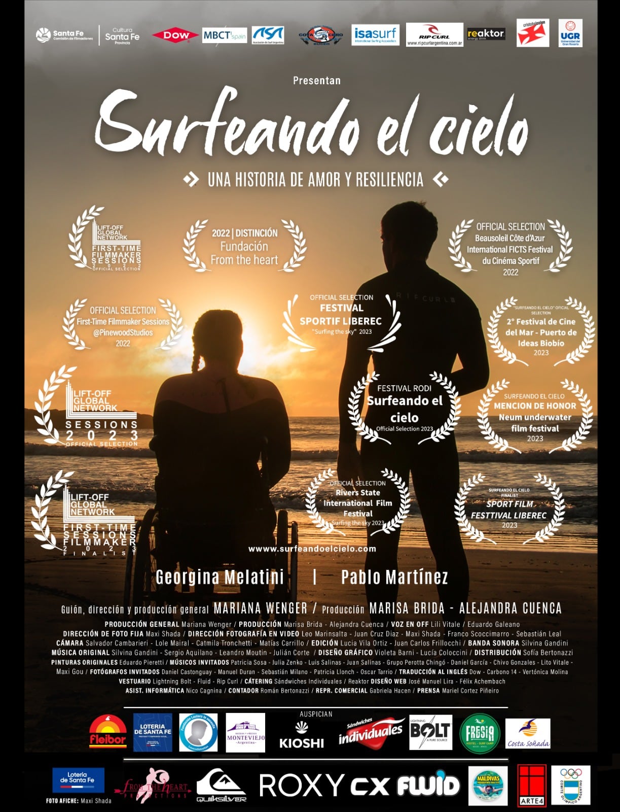 Surfeando adversidades: Georgina y Pablo, los 2 deportistas que no saben de adversidades y llegan al cine. Foto: Gentileza Maxi Shada