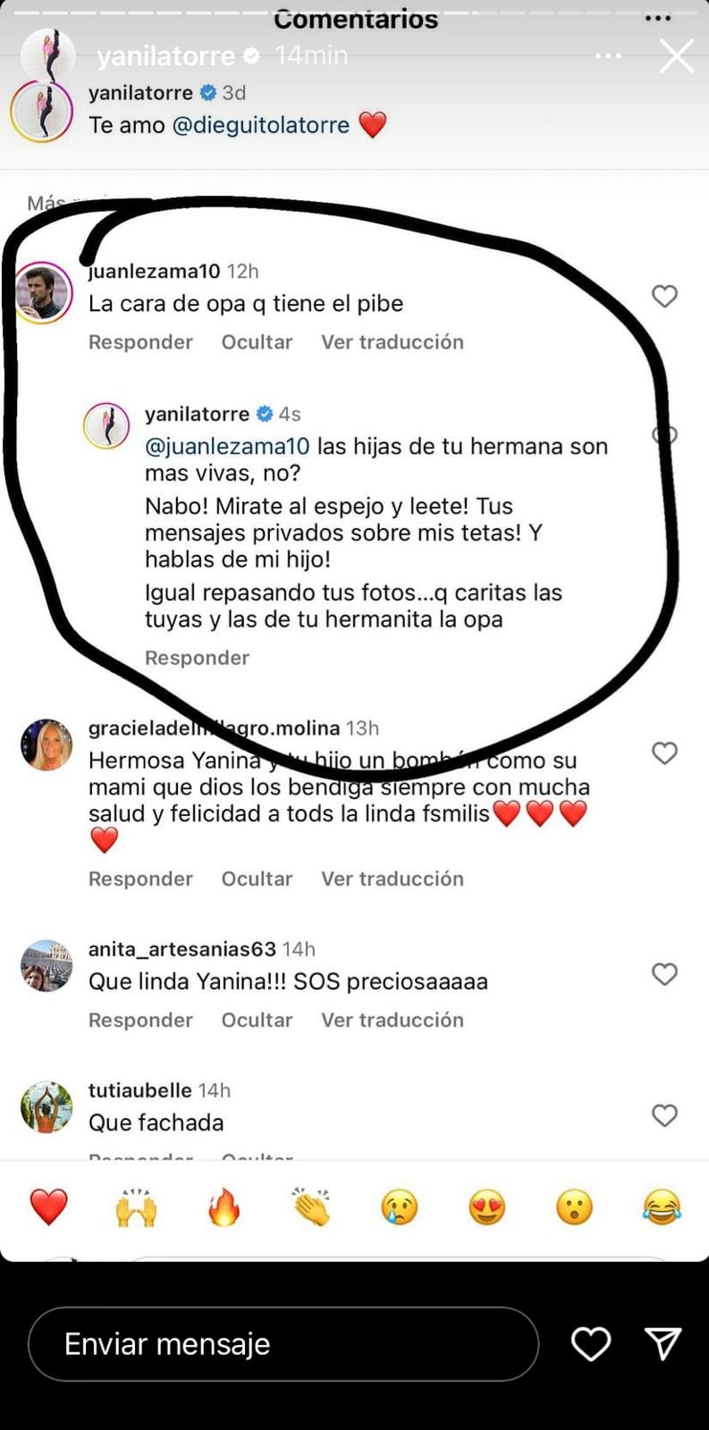 Yanina Latorre cruzó a un usuario que se burló de su hijo. Captura de pantalla.