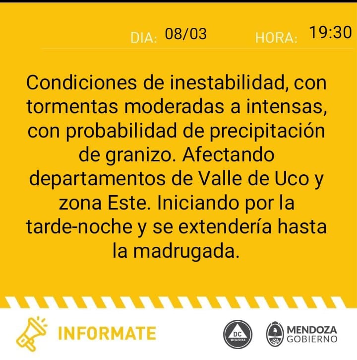 Comunicado Defensa Civil 8 de marzo de 2023