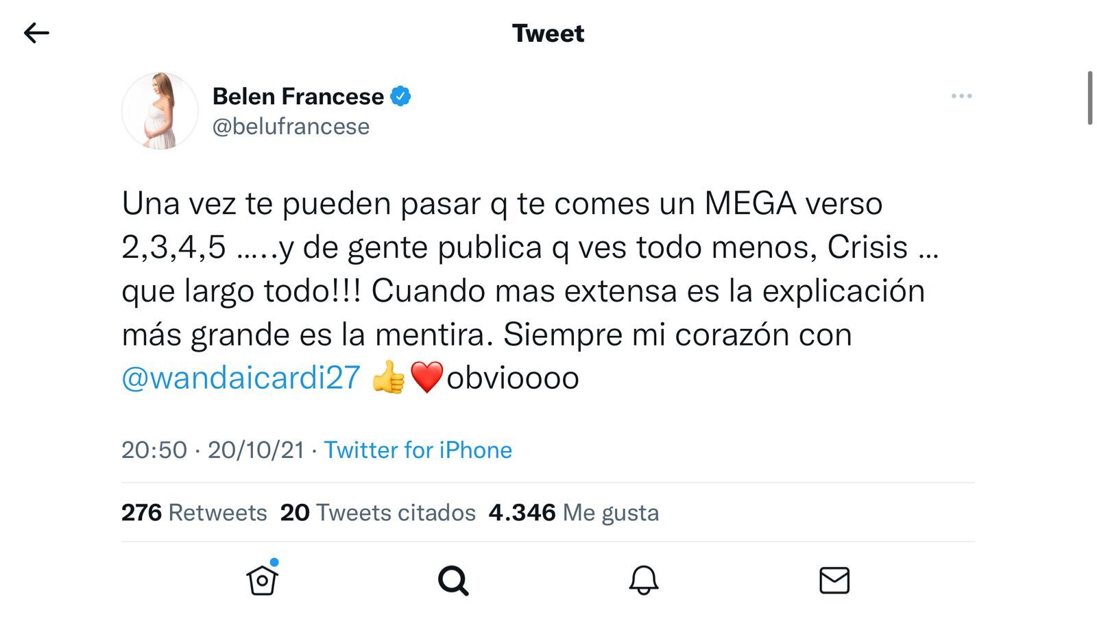 Belén Francese apuntó contra la China Suárez.