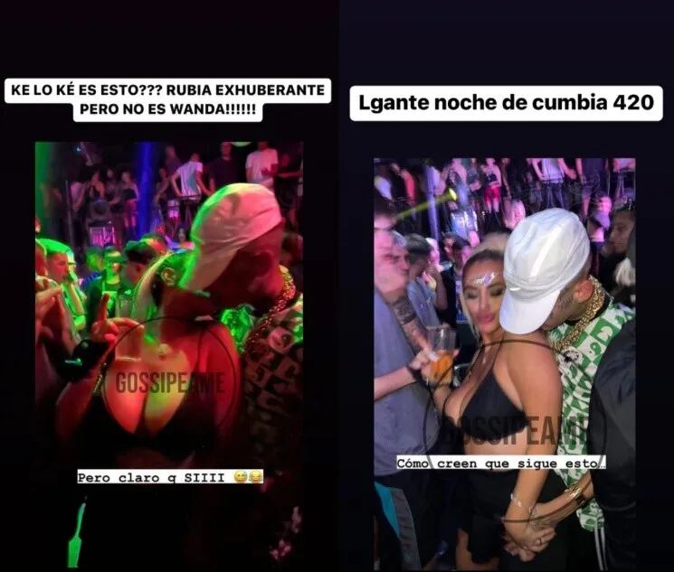 Las imágenes que circularon en las redes de Antonela y L-Gante a los besos (Captura de pantalla).