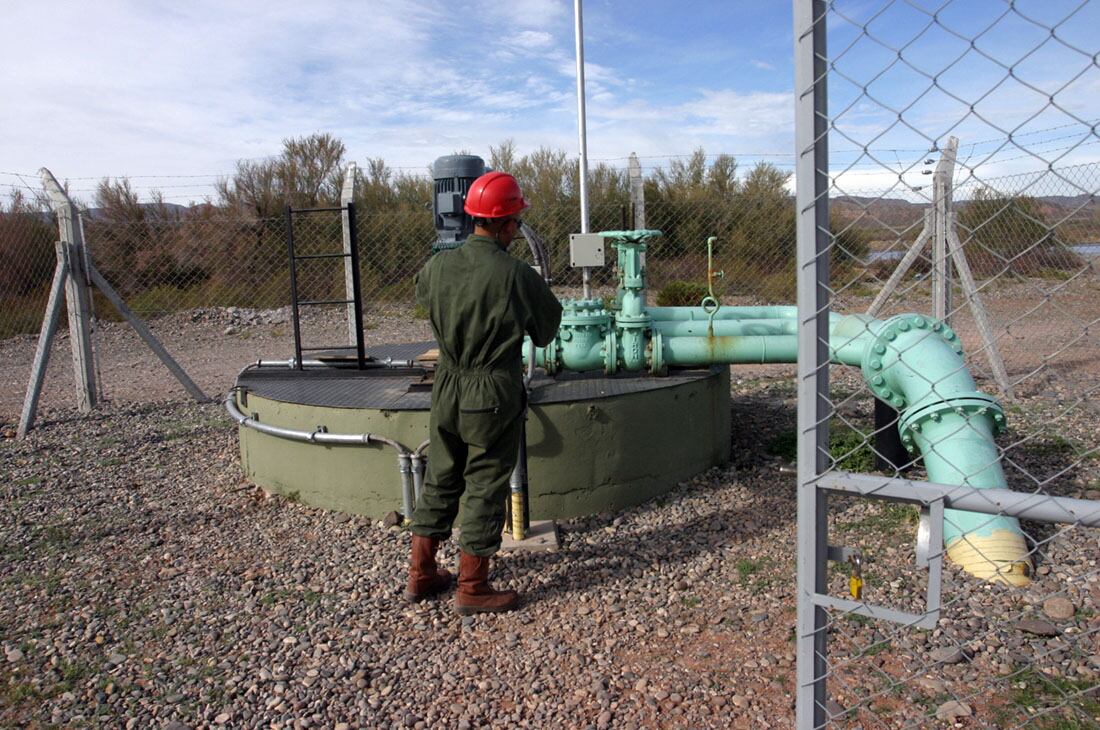 VISITA AL PROYECTO MINERO POTASIO RIO COLORADO  DE LA EMPRESA MINERA RIO TINTO UBICADO EN MALARGUE EN EL LIMITE CON NEUQUEN.
EN LA FOTO, EL POZO DE AGUA DESDE DONDE SE EXTRAE AGUA DEL RIO