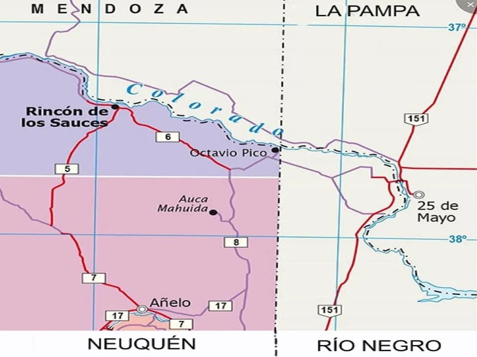 El punto de Vaca Muerta que junta a cuatro provincias y asoma como polo turístico. Imagen: NA