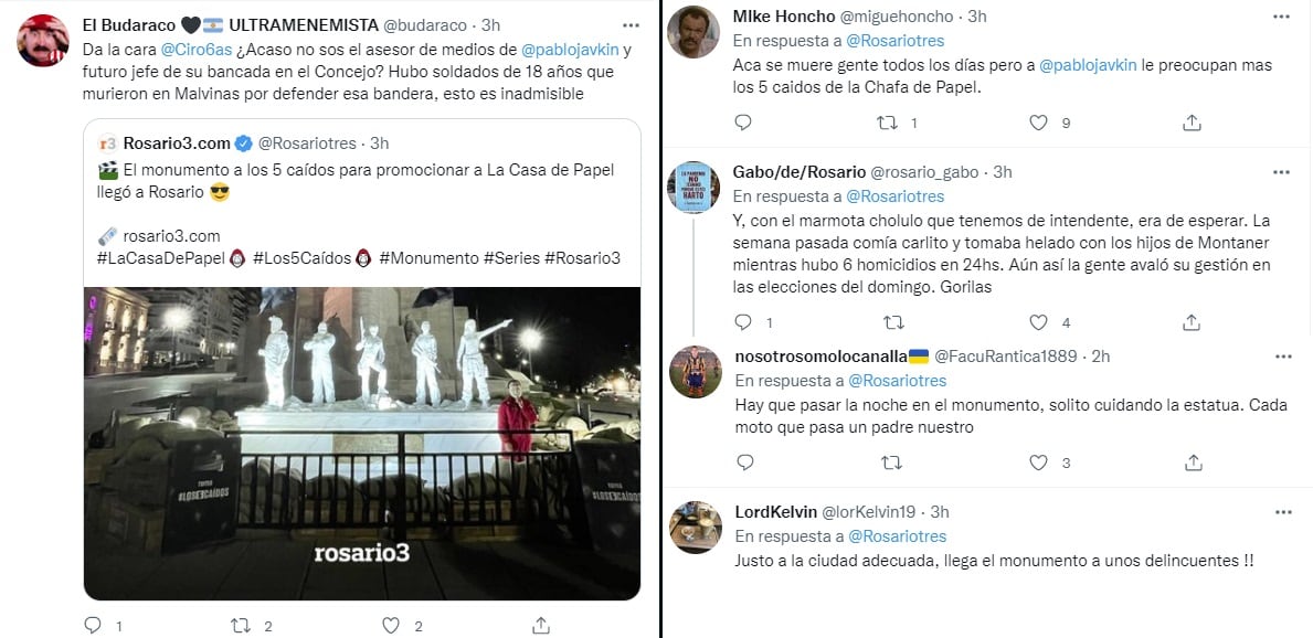 Críticas en las redes sociales por el homenaje de Netflix a "La casa de papel" en el Monumento a la Bandera