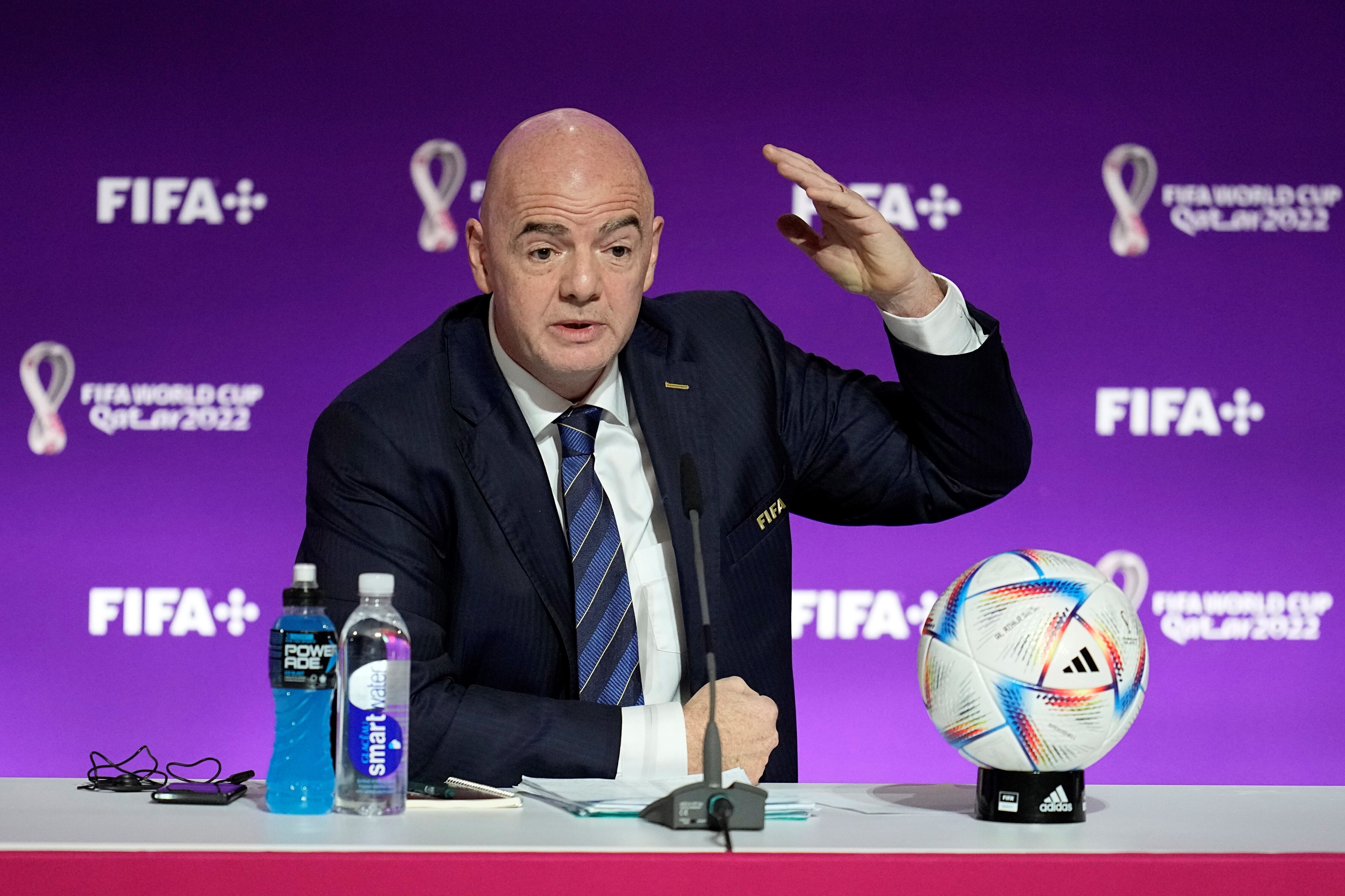 Infantino está muy conforme con lo visto hasta ahora en el Mundial de Qatar (AP)