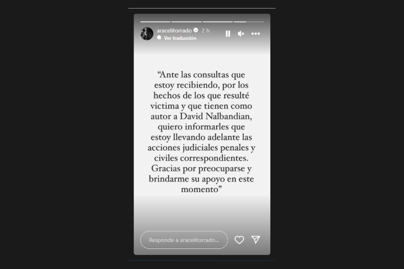 La palabra de la exnovia de David Nalbandian (Captura de pantalla).