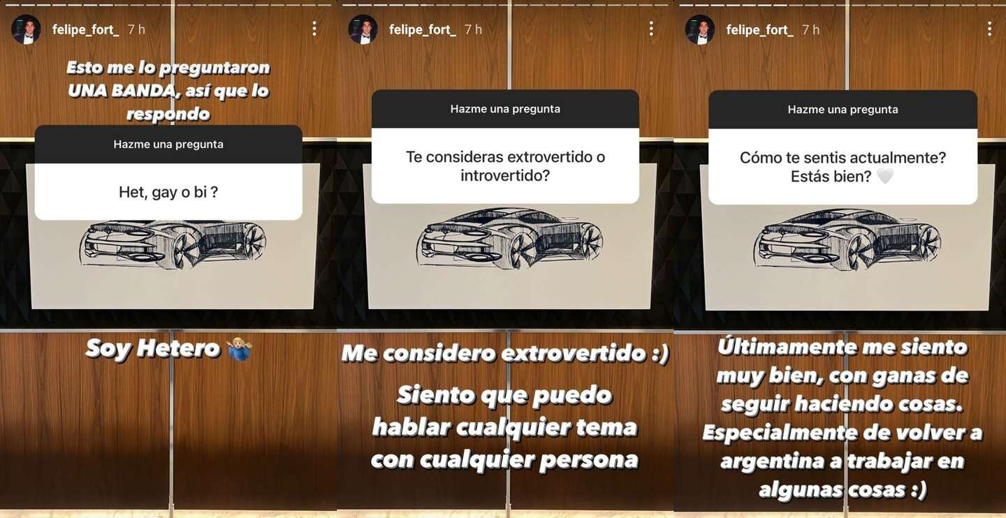 Felipe Fort respondió a las preguntas de los usuarios de Instagram.