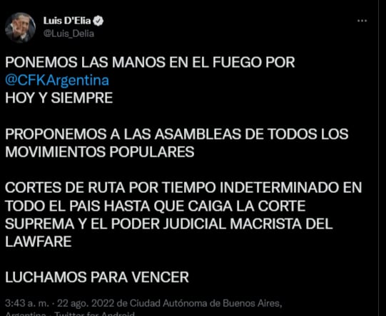 La defensa de los bloques más duros del oficialismo en defensa de Cristina Kirchner-