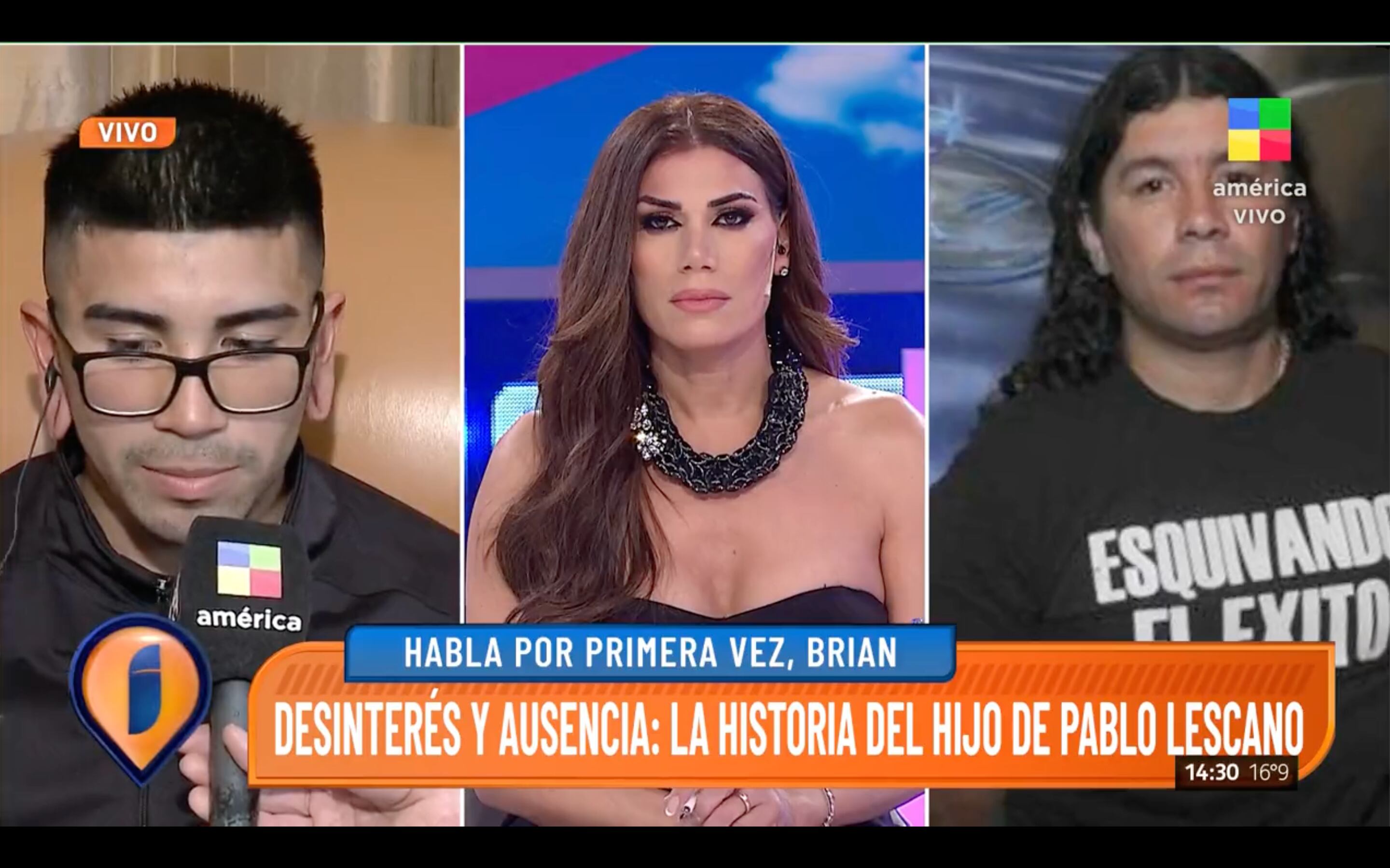 Brian Lescano hablando con Flor de la V sobre su padre, Pablo Lescano.