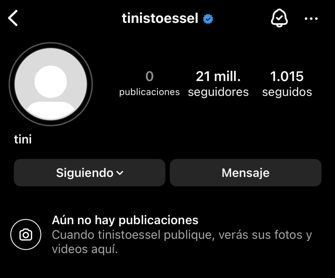 Tini borró todas sus fotos de Instagram