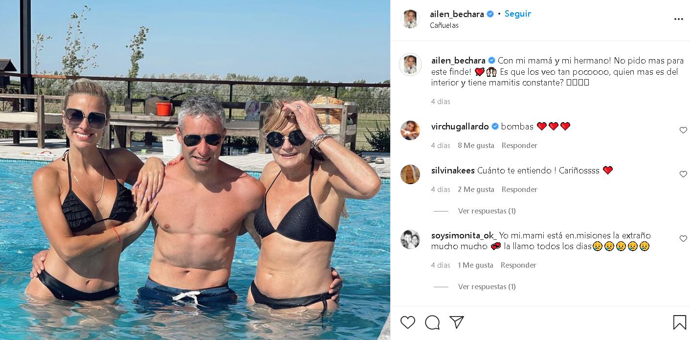 Ailén Bechara disfrutó del finde largo junto a su familia.