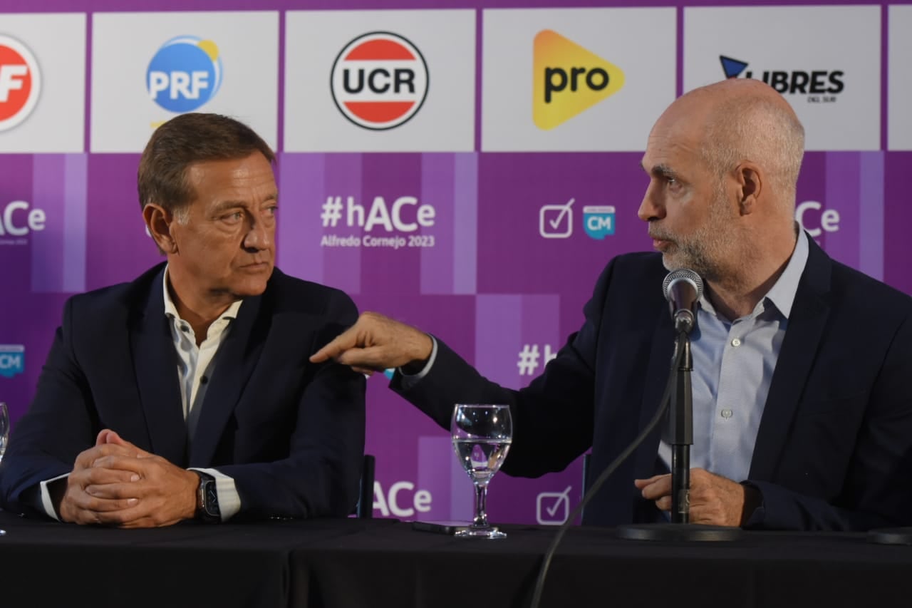 Rodolfo Suárez y Horacio Rodríguez Larreta. Ignacio Blanco / Los Andes