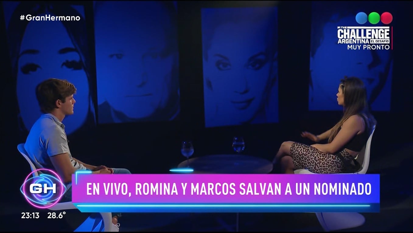 Romina y Marcos debatieron y salvaron a un nominado de la placa de Gran Hermano.