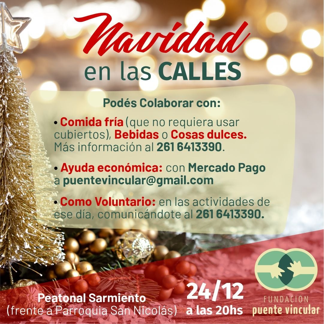 Este año volverá a hacerse la cena de Nochebuena en la Peatonal Sarmiento.