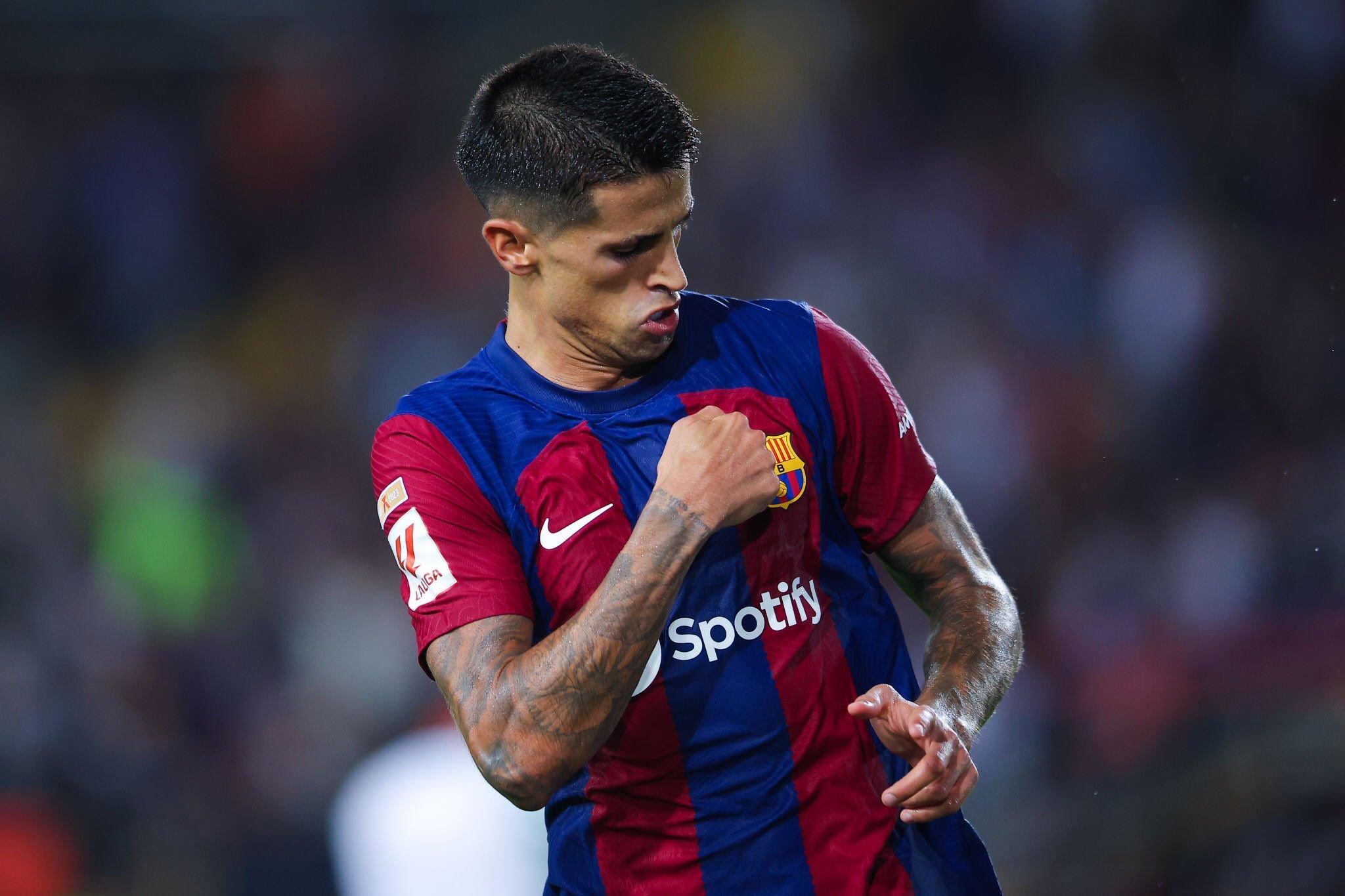 Joao Cancelo, autor del gol de la victoria del Barcelona