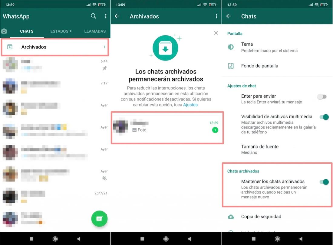 Si se archivan todos los chats, se silenciarán todas las conversaciones y a eso se le llama "modo vacaciones". 