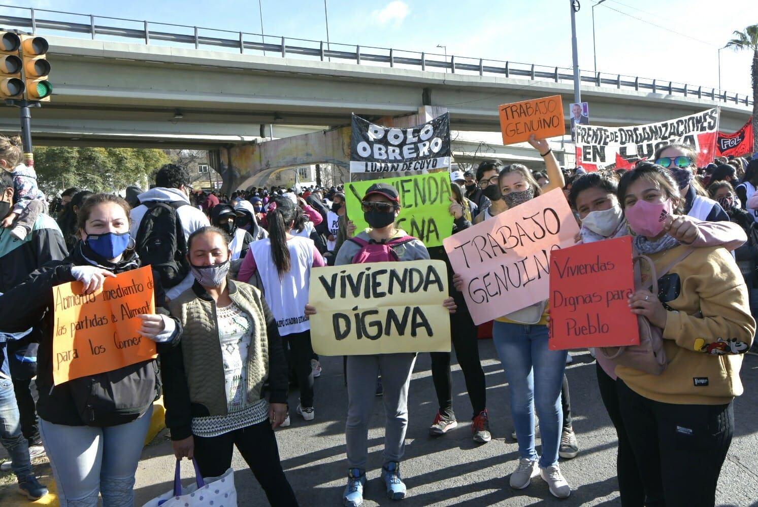 Manifestación Polo Obrero en Nudo Vial.