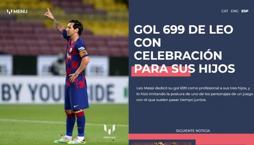 El sitio oficial de la Pulga, explicó que el gol de Leo 699 lo celebró de esta manera para sus hijos.