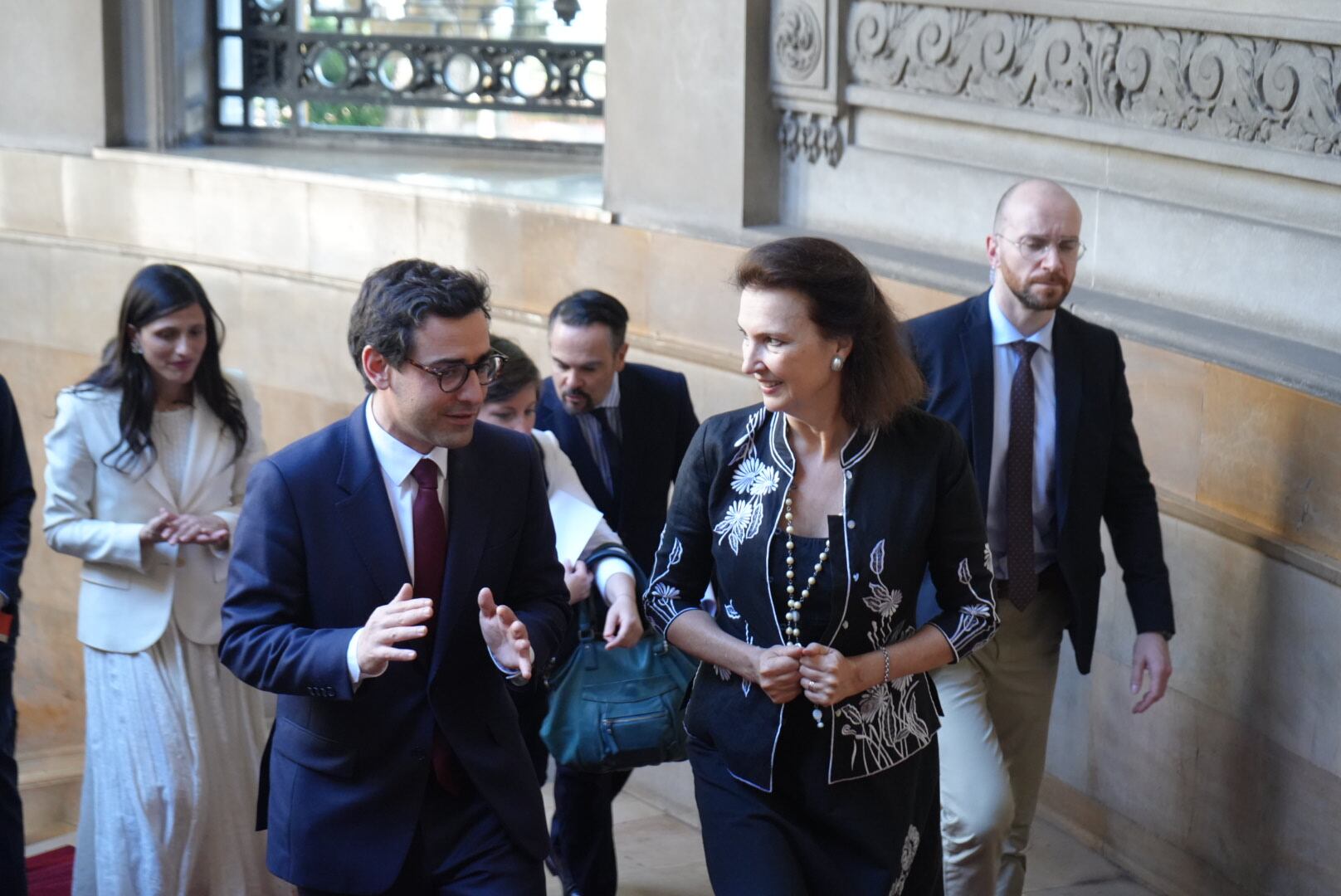 Diana Mondino recibió al canciller de Francia, Stéphane Séjourné. Foto: Cancillería.