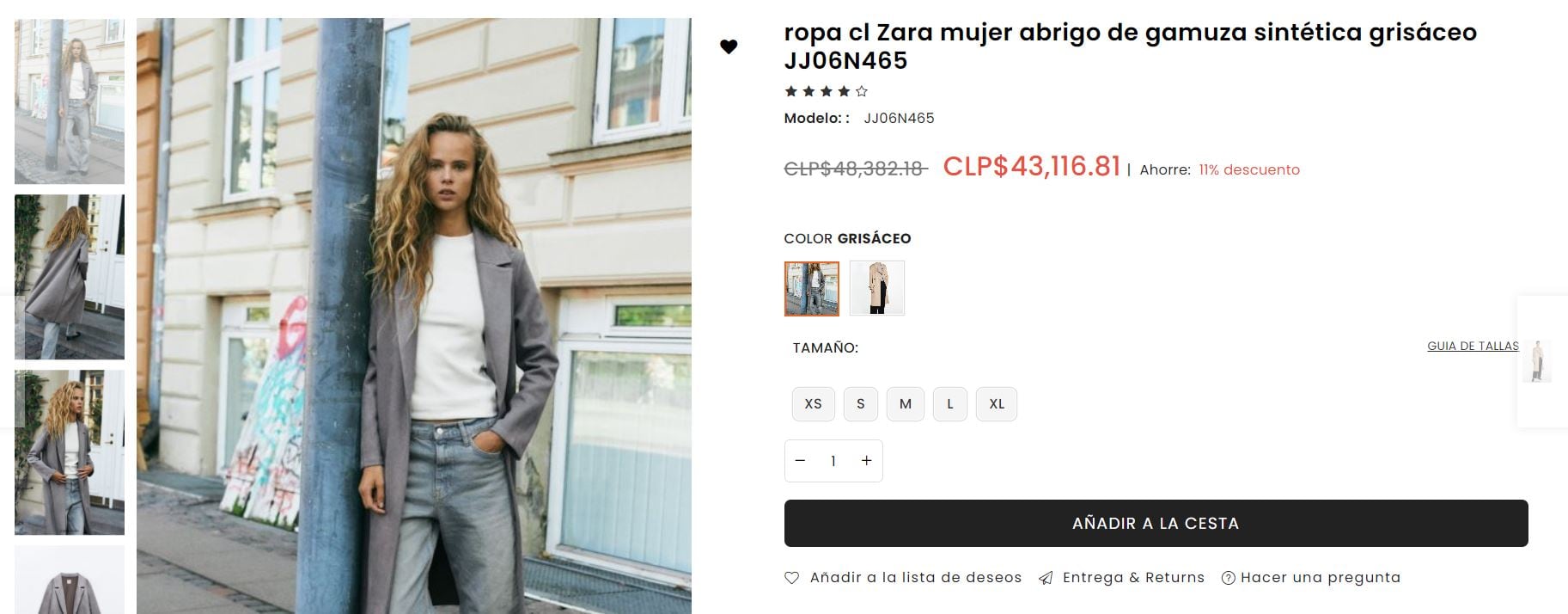 Este es el valor de los blazers en Zara Chile.