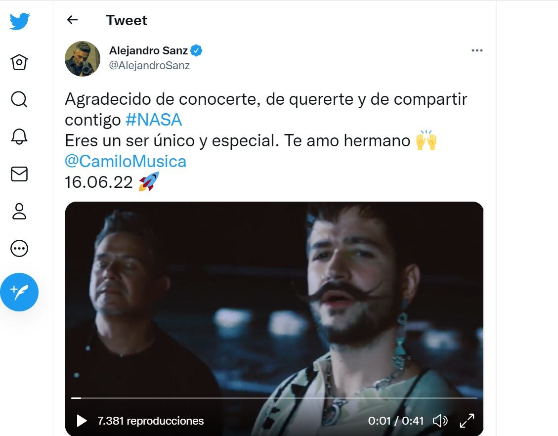 Camilo y Alejandro Sanz compartieron mensajes en sus redes.