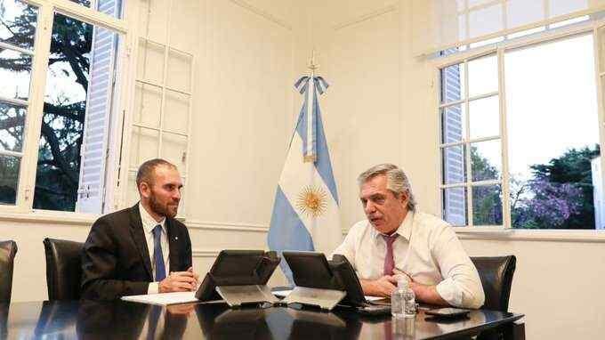 Ministro de Economía, Martín Guzmán, y presidente Alberto Fernández. Archivo