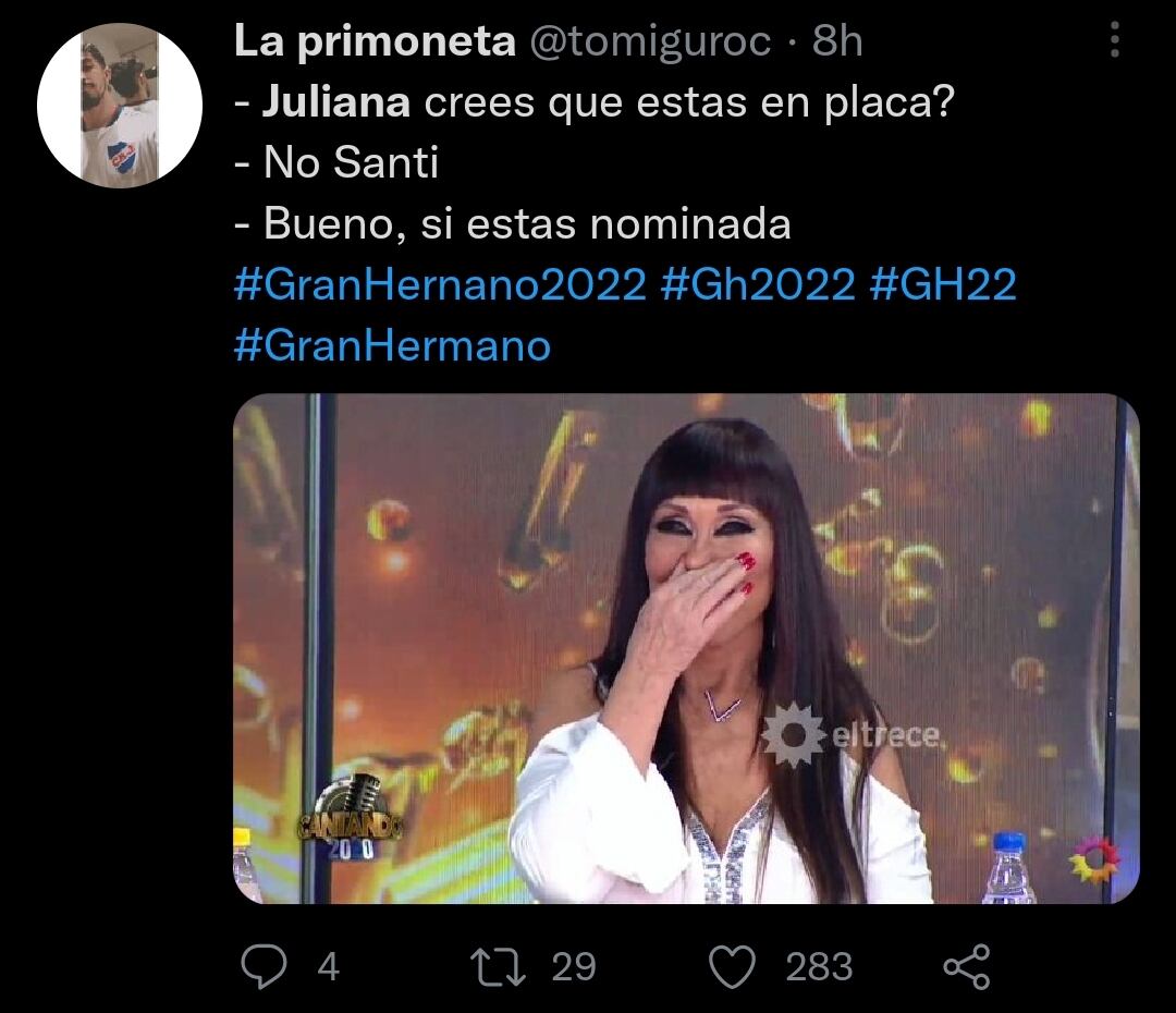 Gran Hermano: los mejores memes de Juliana al enterarse que está nominada. / Captura de pantalla. / La Voz