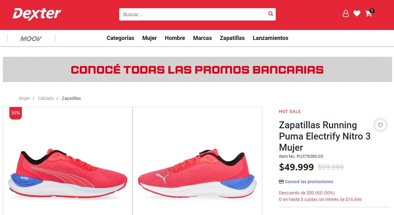 Zapatillas running para mujer Puma (Dexter)