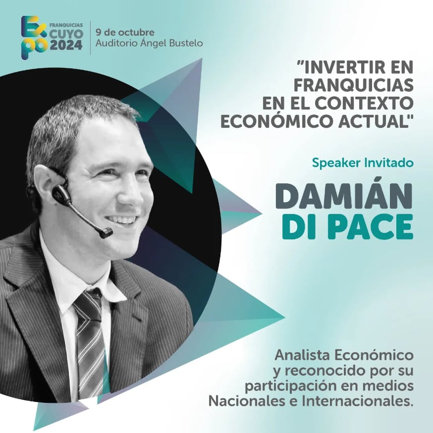 Damián Di Pace en la reciente Expo Cuyo Franquicias 2024.