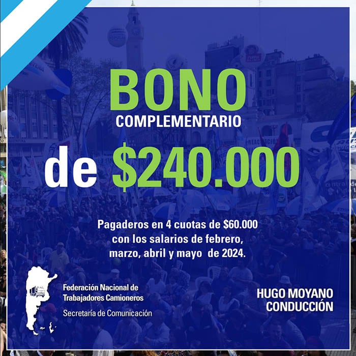 Bono sindiacato de camioneros.