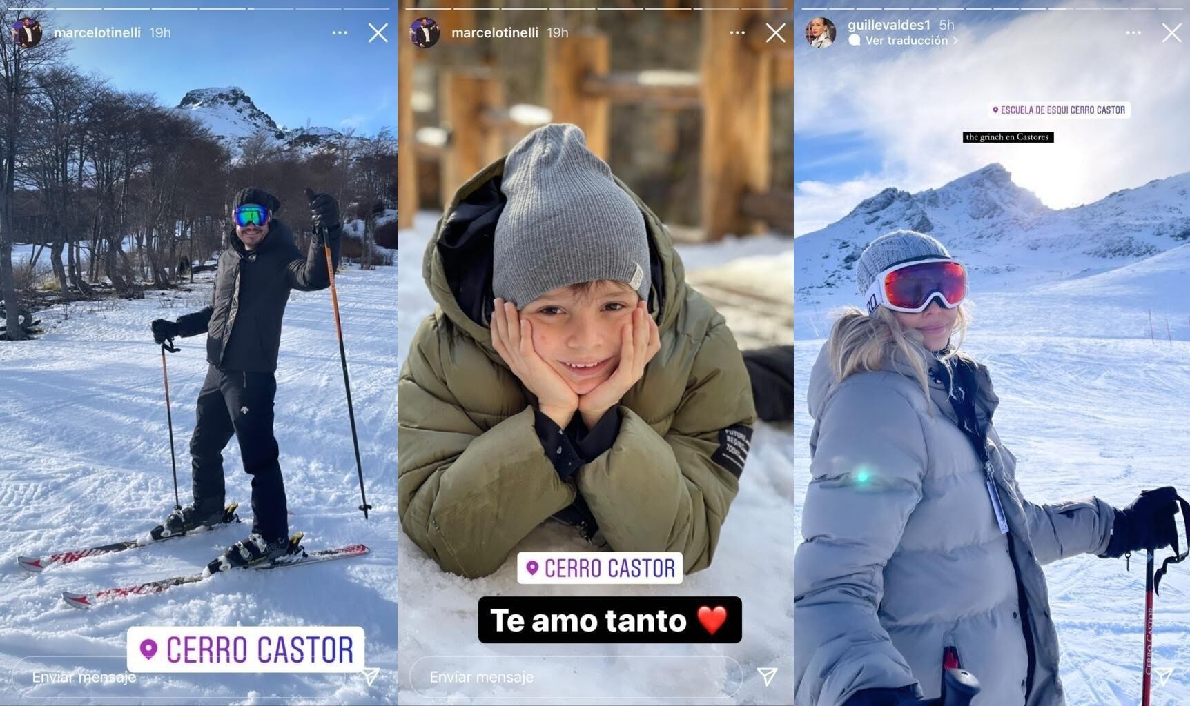 Las vacaciones en Ushuaia de Marcelo Tinelli, Guillermina Valdés y Lolo