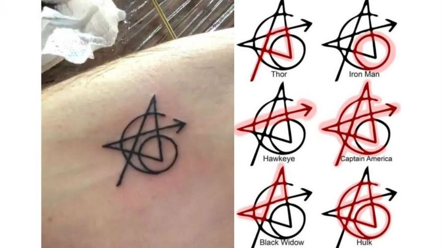 El tatuaje en honor a sus amigos superhéroes.