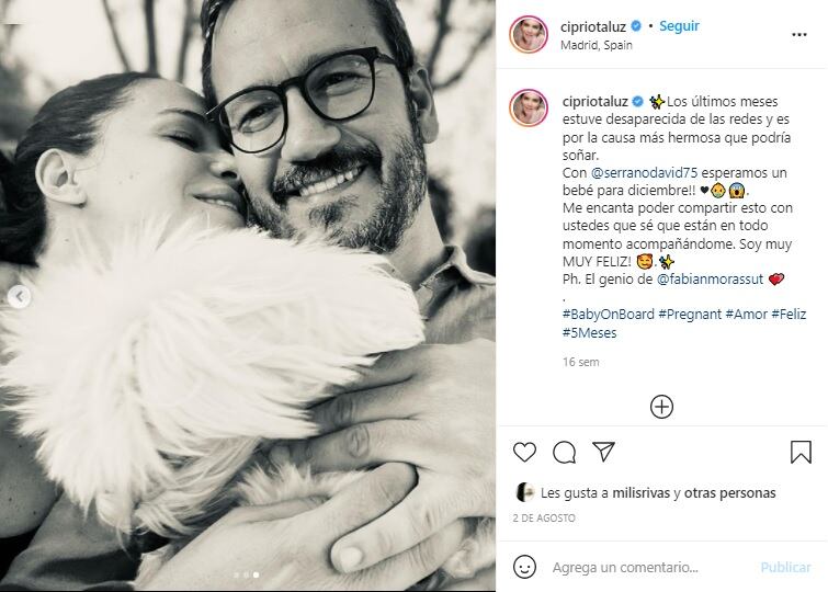 Luz Cipriota fue mamá y presentó en Instagram a su hijo Lorenzo