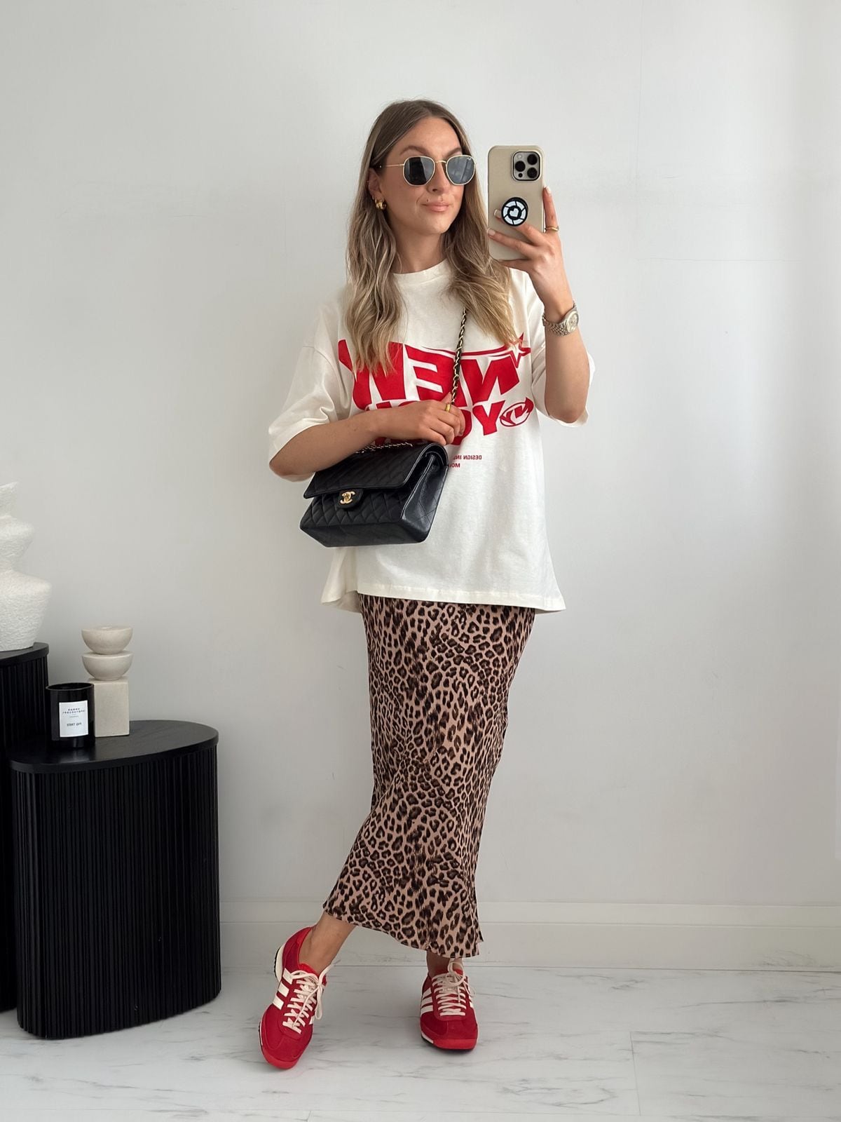 Look primavera con animal print.