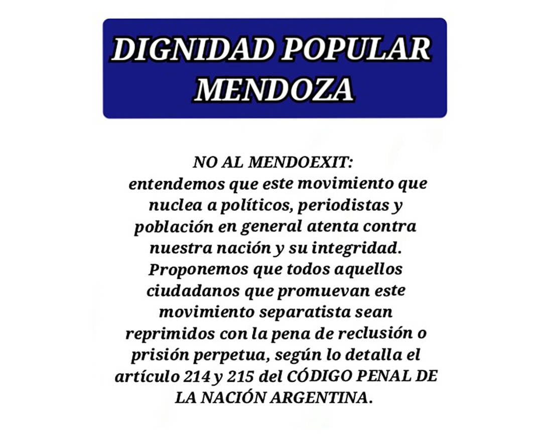 Dignidad Popular contra el Mendoexit