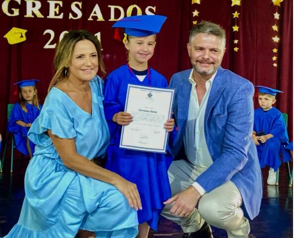 María Fernanda Callejón junto a su exmarido e hija.