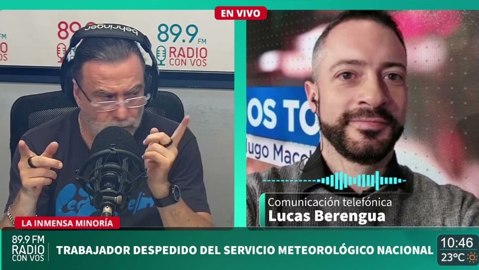 En la etrnevista con Radio con vos, el meteorólogo explicó la forma deshumanizante en la que se enteró de su despido (radio con vos)