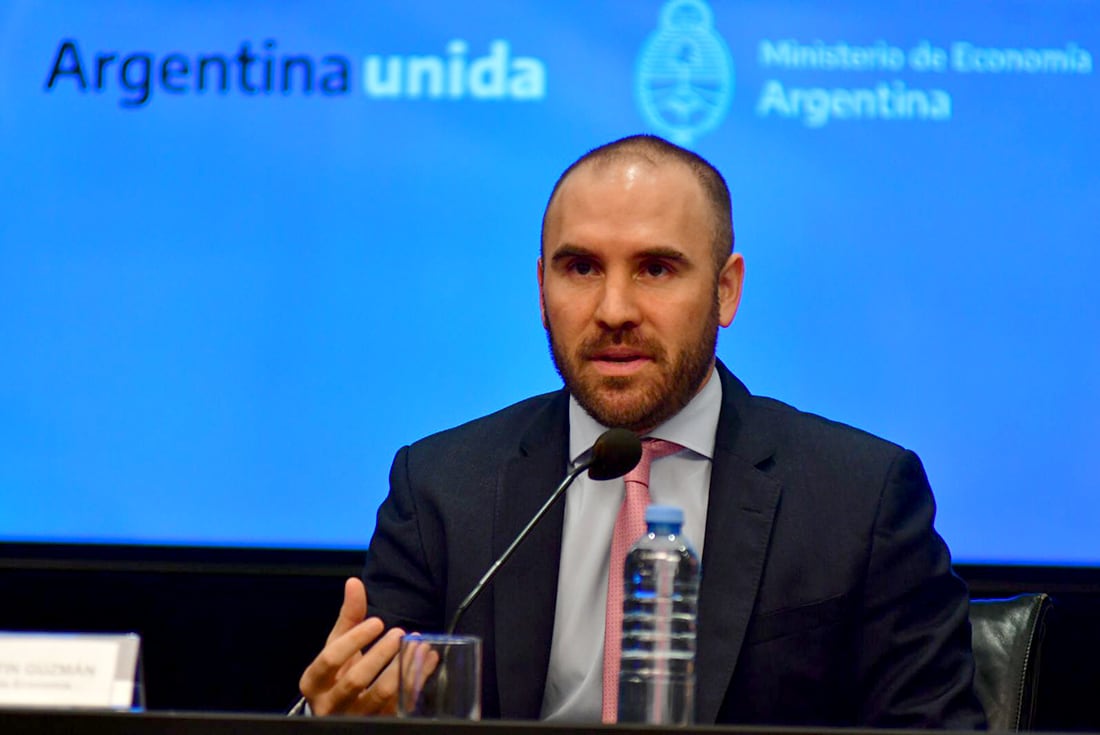 Martín Guzmán al anunciar el acuerdo con el FMI. (Federico López Claro)