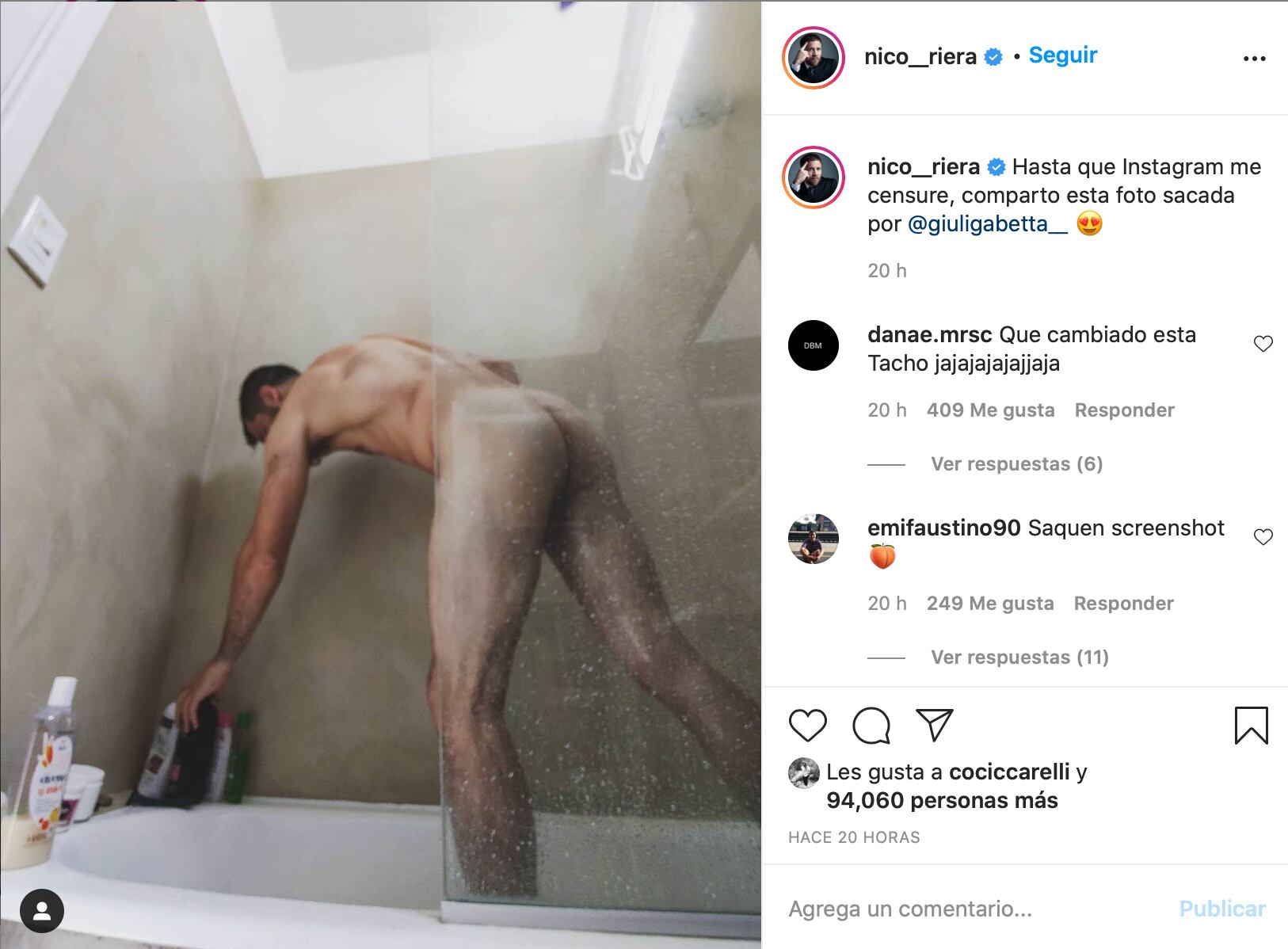 El actor y productor mostró todo en Instagram