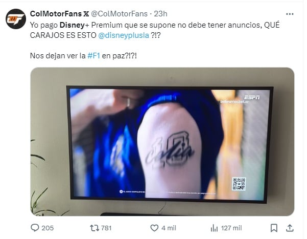 Enojo en redes sociales por las publicidades de Disney+ Premium (X)