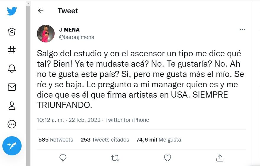 Jimena Barón y el día que perdió la oportunidad de su vida.