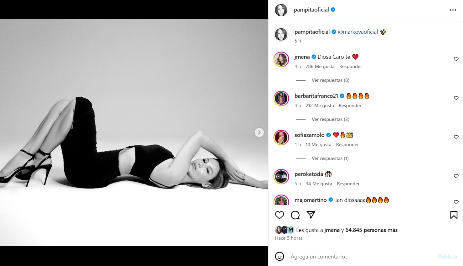 Pampita ganó con la separación al estilo Shakira. Captura de Instagram.