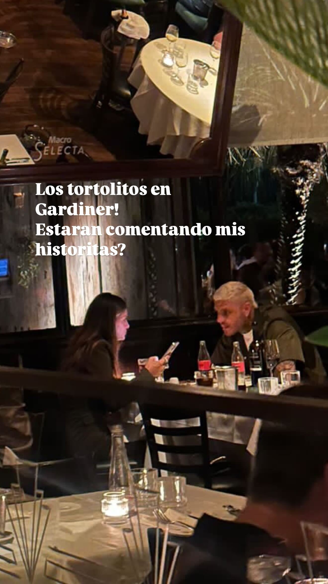 Cena romántica de Mauro Icardi y la China Suárez.