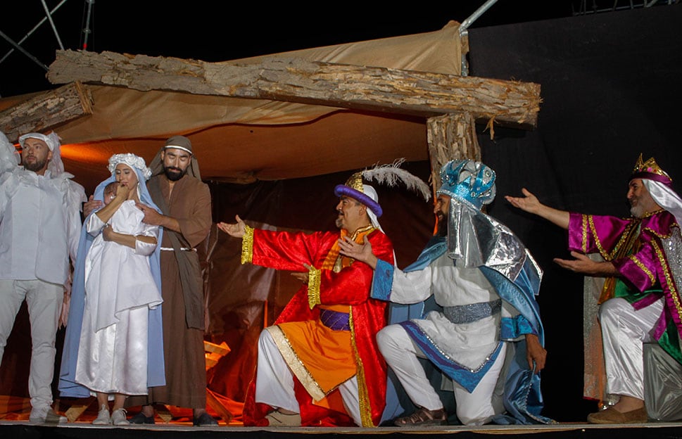 Los Reyes van al encuentro de María, José y el niño Jesús. Foto: Prensa Godoy Cruz