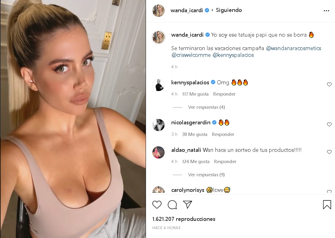 El picante mensaje de Wanda Nara a Mauro Icardi: “Yo soy ese tatuaje papi que no se borra”