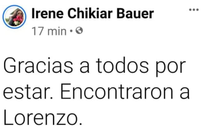 Aparición con vida del sobrino de Tristán Bauer