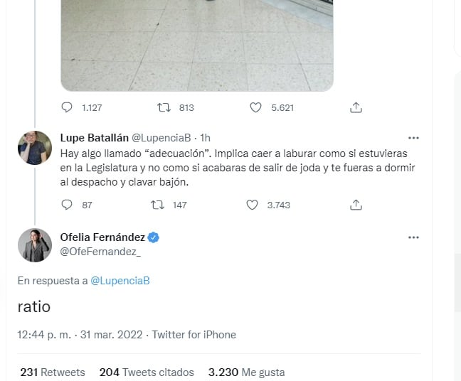 La respuesta de Ofelia Fernández a quienes le criticaron el look para la Legislatura porteña (Twitter)