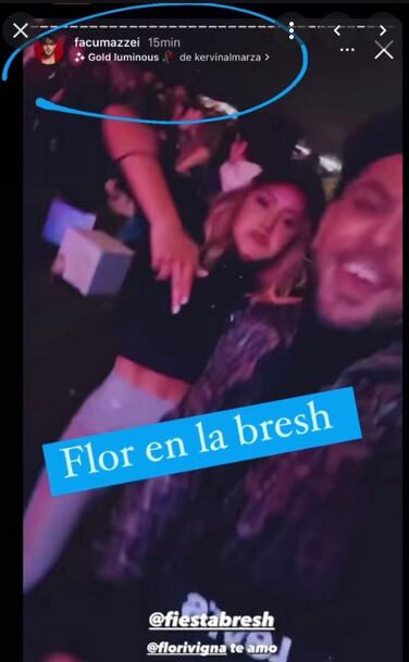 Facu Mazzei y un posteo junto a Flor Vigna