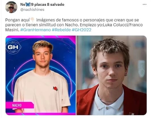 Nacho de Gran Hermano fue comparado con varios famosos.